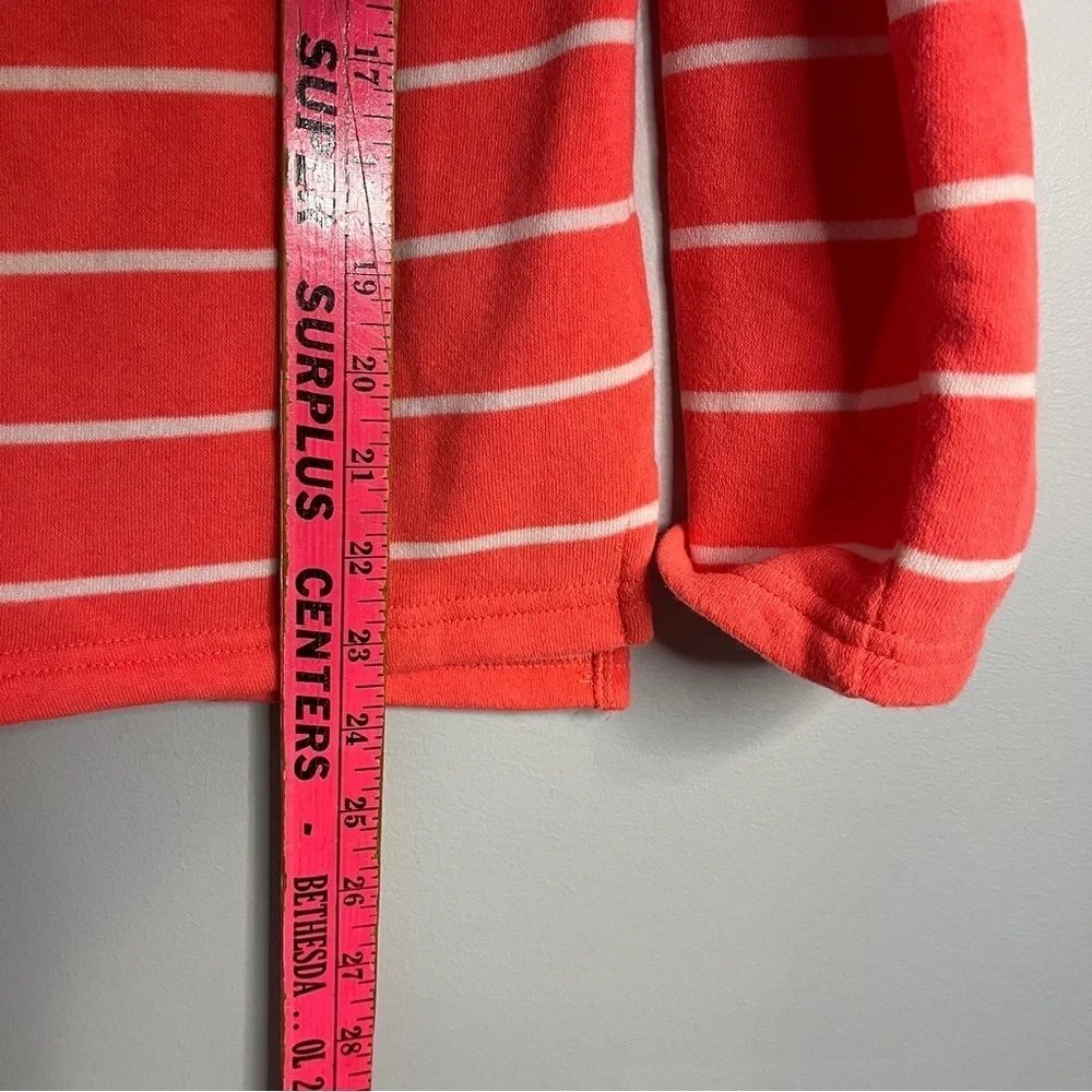 J. Crew Neon Pink Stripe Fleece Turtleneck